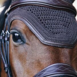 Kentucky Horsewear Fly Veil Wellington Leather Brown