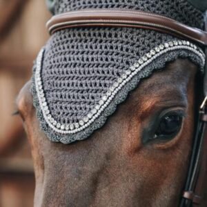 Kentucky Horsewear Fly Veil Long Stone & Pearl Grey